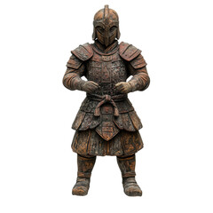 ultra realistic uhd photo of Terracotta knight on transparent background