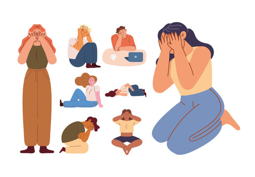 Colorful Emotional Mental Health Concept Illustration Design