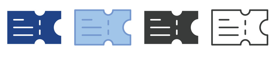 Ticket Icons Collection – Multiple Vector Styles Icons