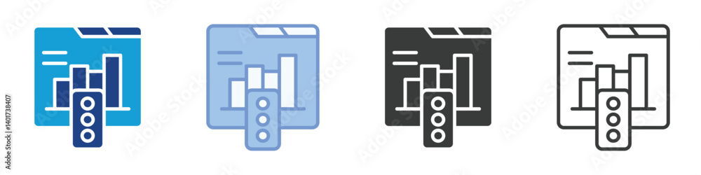 Poster traffic icons collection – multiple vector styles icons