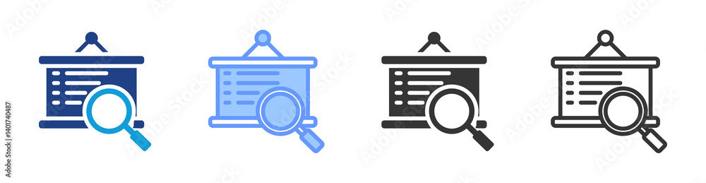 Poster vacancy icon set multiple style collection