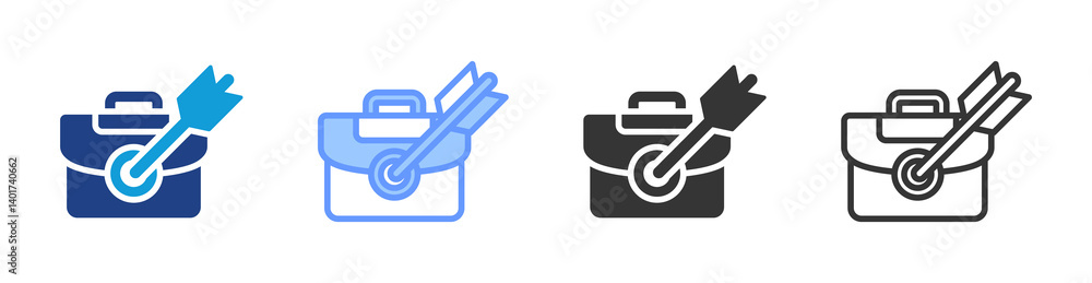 Poster job target icon set multiple style collection