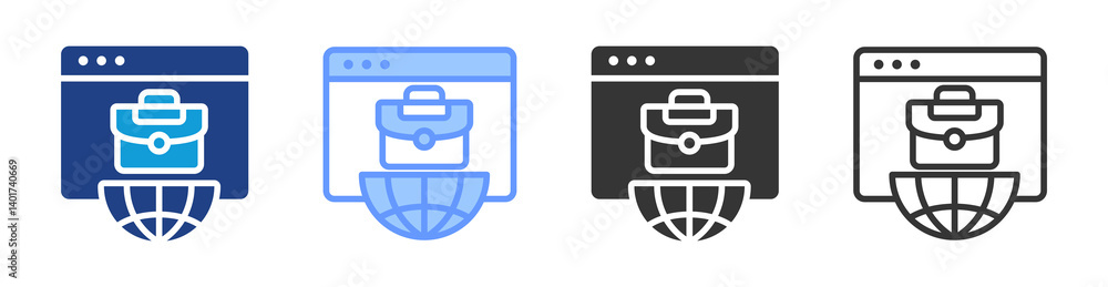 Poster Web Browser icon set multiple style collection