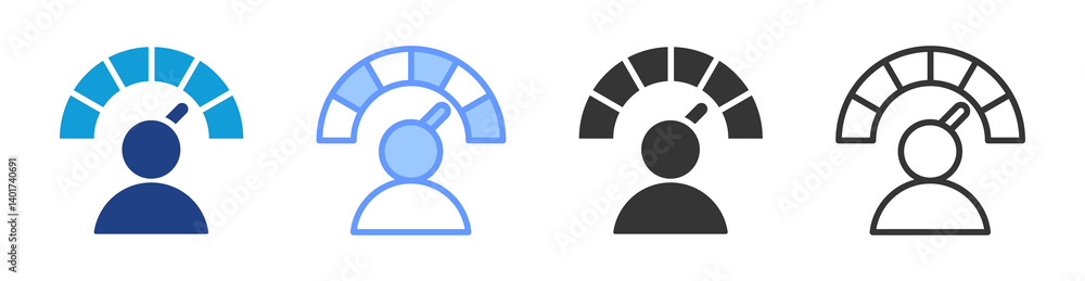 Fototapete performance icon set multiple style collection