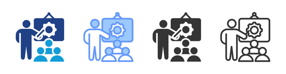 Training icon set multiple style collection