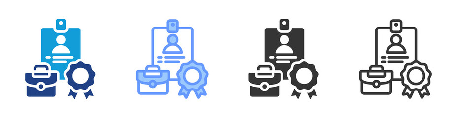 Job Title icon set multiple style collection
