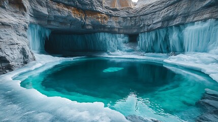 AI-guided glacier exploration drones mapping ice fissures, laser scans reflecting off turquoise meltwater pools