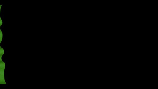 India Curtain Flag Transition Animation on Alpha Channel, Loop
