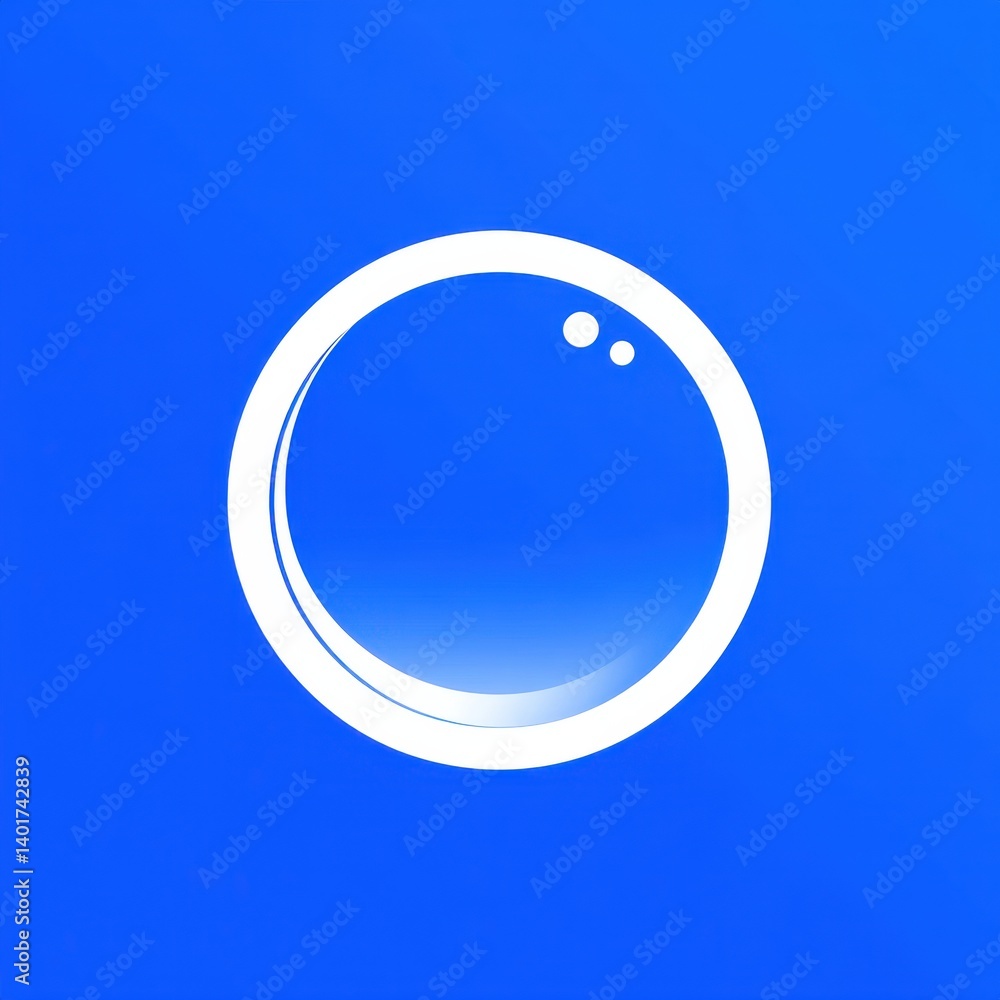 Aufkleber a simple clean and modern white icon depicting a minimalist circular bubble shape against a vibrant 