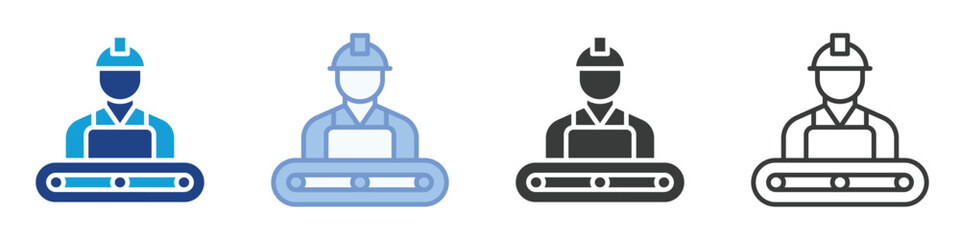 worker conveyor Icons Collection – Multiple Vector Styles Icons