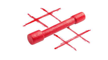 Tic tac toe XO game red marker on white background