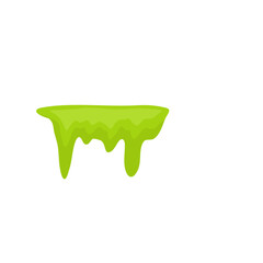 Liquid toxic drop. Flowing green sticky liquid. Vector illustration with toxic blob
