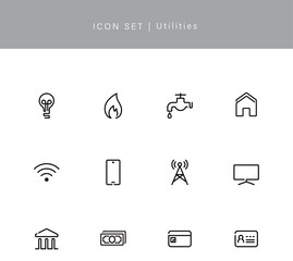 アイコンセット：引っ越しや災害時に必要なライフライン