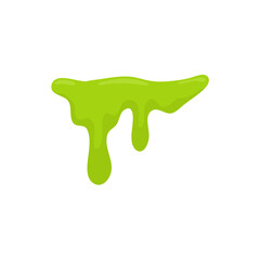 Liquid toxic drop. Flowing green sticky liquid. Vector illustration with toxic blob