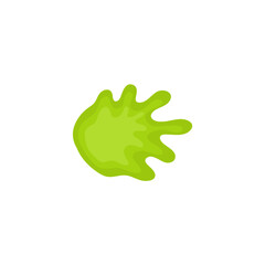 Liquid toxic drop. Flowing green sticky liquid. Vector illustration with toxic blob