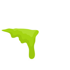 Liquid toxic drop. Flowing green sticky liquid. Vector illustration with toxic blob