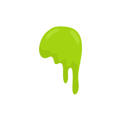Liquid toxic drop. Flowing green sticky liquid. Vector illustration with toxic blob