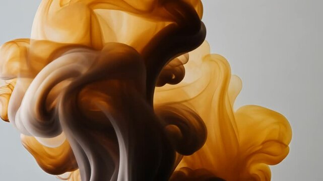 Abstract caramel cloud swirling gently, creating calming liquid motion background design