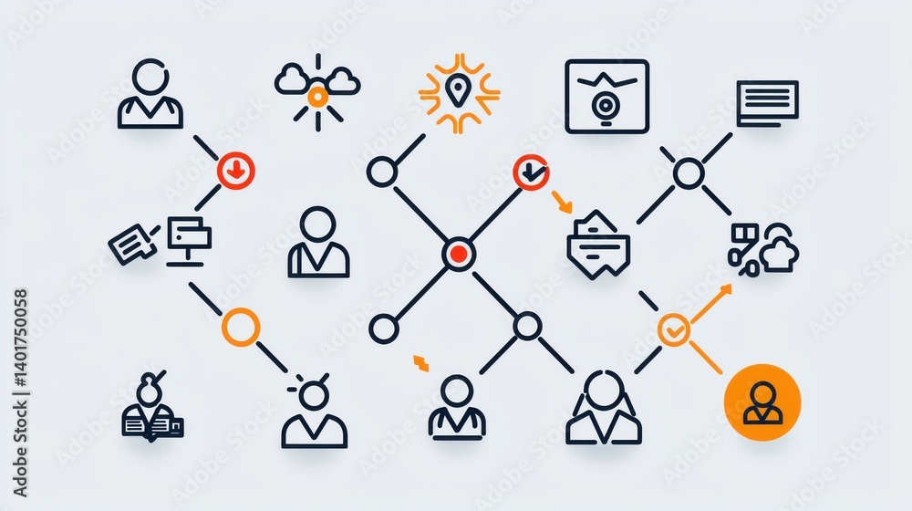 Poster this image showcases a collection of 15 professional line icons that visually represent a wide range