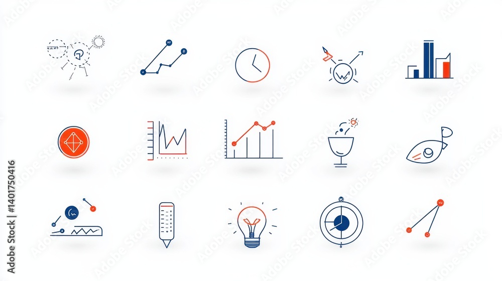Poster this image showcases a diverse set of icons representing various aspects of data analytics business 