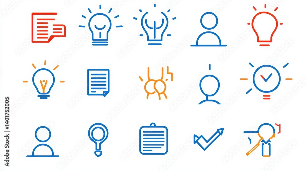 Poster this image showcases a versatile collection of minimalist yet informative icons that can be used acr