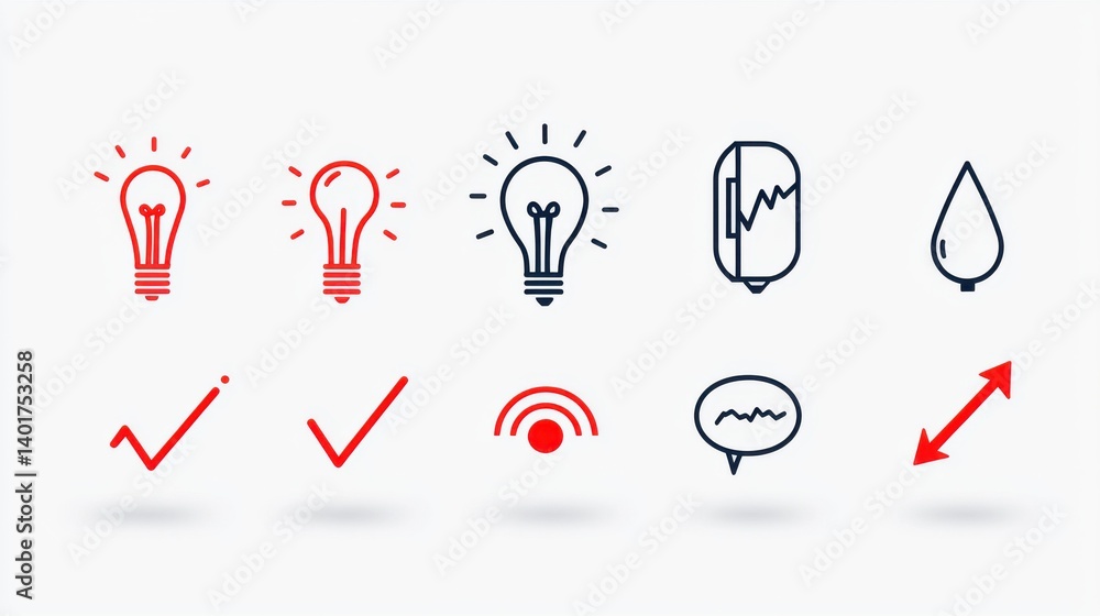 Aufkleber a collection of 15 minimalist outline icons symbolizing various visionary and technological ideas in