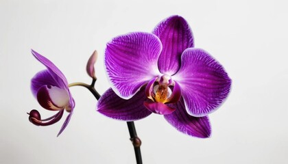 Beautiful purple orchid blossom, a floral closeup of a tropical petal