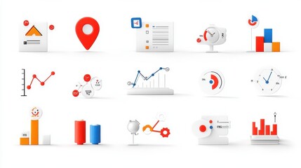 A comprehensive set of minimalist and visually appealing icons representing different data analysis and business intelligence tools