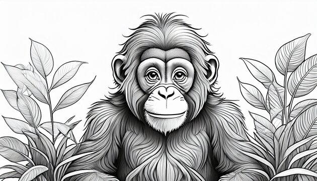 Malvorlage - Schimpanse