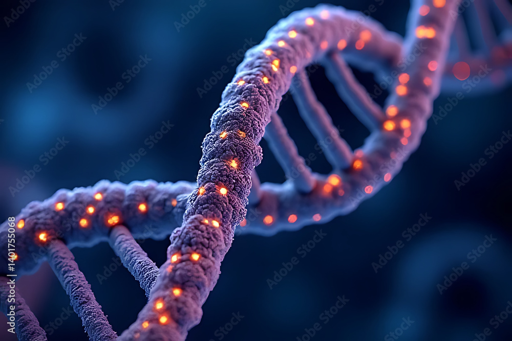 Poster exploring dna structure and function microscopic analysis scientific research laboratory environment