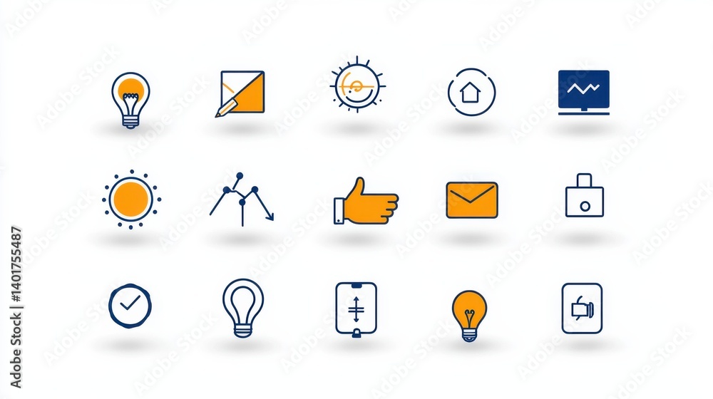 Aufkleber a collection of 15 and teamwork themed icons in a modern minimalist style suitable for business tech