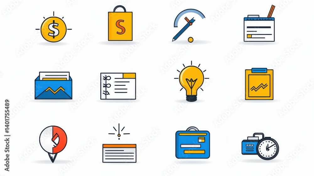 Poster this image showcases a comprehensive set of 15 finance related icons including symbols for dollar br
