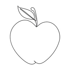 World health Day concept Continuous one line drawing happy girl eating apple fruit 