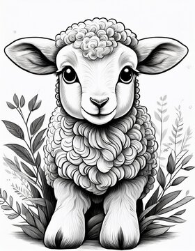 Ausmalbild - Lamm