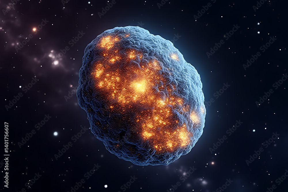 Poster explosive cosmic event stellar formation outer space digital art dark environment 3d view