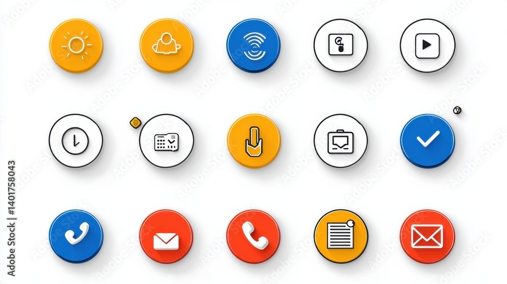 Poster a unique collection of 15 minimalist and user friendly icons designed for contact communication and 