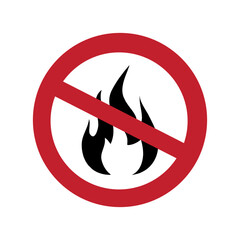 caution flammable sign on white background