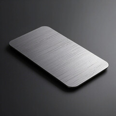 brushed metal plate on black background