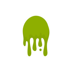 Matcha flavor melts and drips. Vector illustration 