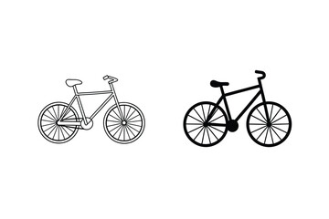 Fototapeta premium Two Bicycle Designs Minimalist Vector Illustration On White Background