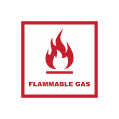 caution flammable sign on white background