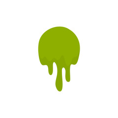 Matcha flavor melts and drips. Vector illustration 