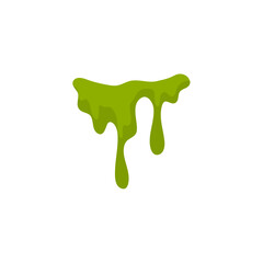 Matcha flavor melts and drips. Vector illustration 