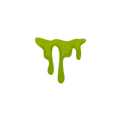 Matcha flavor melts and drips. Vector illustration 