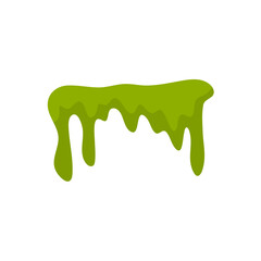 Matcha flavor melts and drips. Vector illustration 