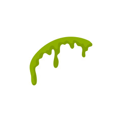 Matcha flavor melts and drips. Vector illustration 