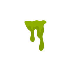 Matcha flavor melts and drips. Vector illustration 