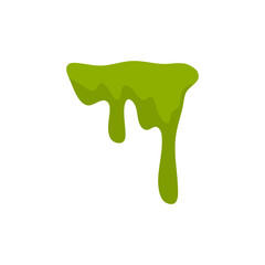 Matcha flavor melts and drips. Vector illustration 