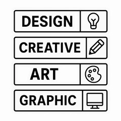Typography Design Icons for Creative Art and Design
