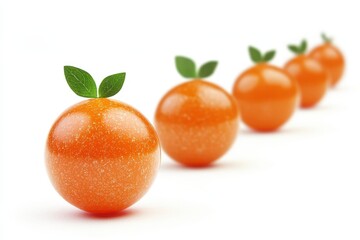 Fresh Oranges in a Row